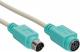 InLine Kabel przedłużacz PS/2 męski - żeński szary, zielone złącza 3m (13343G) 1