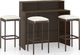 vidaXL 4-cz. zestaw mebli barowych do ogrodu, z poduszkami, brązowy 1