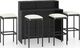 vidaXL 5-cz. zestaw mebli barowych do ogrodu, z poduszkami, czarny 1