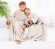 Decoking Koc dziecięcy 90x105 Lazy Kids z rękawami, kremowy, DecoKing. 1