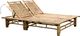 vidaXL 2-osobowy leżak z poduszkami, bambusowy 3