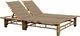 vidaXL 2-osobowy leżak z poduszkami, bambusowy 1