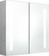 vidaXL Szafka łazienkowa z lustrem i LED, szarość betonu, 62x14x60 cm 2