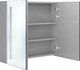 vidaXL Szafka łazienkowa z lustrem i LED, szarość betonu, 62x14x60 cm 4