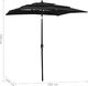 vidaXL 3-poziomowy parasol na aluminiowym słupku, czarny, 200x200 cm 5