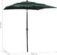 vidaXL 3-poziomowy parasol na aluminiowym słupku, zielony, 200x200 cm 5