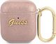 Guess Etui ochronne GUA2SASMP Saffiano Script Metal Collection do AirPods 1/2 różowe 1