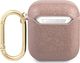 Guess Etui ochronne GUA2SASMP Saffiano Script Metal Collection do AirPods 1/2 różowe 1
