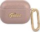 Guess Etui ochronne GUAPSASMP Saffiano Script Metal Collection do AirPods Pro różowe 1