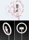 Lampa pierścieniowa Hurtel  ring selfie LED flash statyw 52 - 170 cm uchwyt na telefon różowy 19