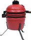 vidaXL Grill ogrodowy węglowy z wędzarnią ruszt 26.5 cm czerwony 7