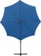 vidaXL Wiszący parasol z lampkami LED i słupkiem, lazurowy, 300 cm 7