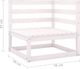 vidaXL Ogrodowa sofa narożna, biała, lite drewno sosnowe 6