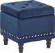 Beliani Puf ze schowkiem welurowy ciemnoniebieski LORETTO 2