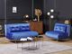 Beliani Sofa welurowa rozkładana granatowa VESTFOLD 3