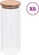 vidaXL Szklane słoje z bambusową pokrywką, 6 szt., 1000 ml 1