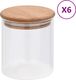 vidaXL Szklane słoje z bambusową pokrywką, 6 szt., 600 ml 1