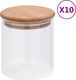 vidaXL Szklane słoje z bambusową pokrywką, 10 szt., 600 ml 1