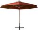 vidaXL Parasol ogrodowy na jodłowym słupku, terakota, 3,5x2,9 m 4