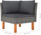 vidaXL 3-osobowa sofa ogrodowa z poduszkami, polirattan, szara 4