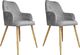 Atos Zestaw krzeseł WEZERA VELVET 2 szt szare/dąb 1