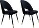 Atos Zestaw krzeseł ISKAR VELVET GOLD 2 szt czarne 1