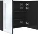 vidaXL Szafka łazienkowa z lustrem i LED, czerń z połyskiem 62x14x60cm 5