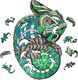 EcoWoodArt EWA Drewniane Puzzle 3D Klocki Układanka Kameleon 4