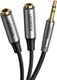 Kabel Ugreen Jack 3.5mm - Jack 3.5mm x2 0.2m czarny (UGR980GRY) 1
