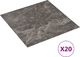 vidaXL Samoprzylepne panele podłogowe, 20 szt., PVC, 1,86 m, czarne 2