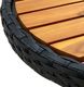 vidaXL Stolik herbaciany, czarny, 60 cm, rattan PE i drewno akacjowe 5