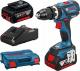 Wiertarko-wkrętarka Bosch GSB 18V-60 C 18 V 2 x akumulator 5 Ah + stołek Curver (06019G2100) 2