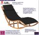 Elior Czarny bujany leżak ogrodowy z litego drewna - Afis 3X 2