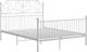 vidaXL Rama łóżka, biała, metal i sklejka, 140 x 200 cm 2
