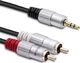 Kabel Qoltec Jack 3.5mm - RCA (Cinch) x2 2m czarny (1_789341) 1