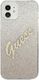 Guess Guess Guhcp12Spcuglsgo Iphone 12 Mini 5,4" Złoty/Gold Hardcase Glitter Gradient Script 3