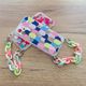 Hurtel Color Chain Case żelowe elastyczne etui z łańcuchem łańcuszkiem zawieszką do iPhone 8 Plus / iPhone 7 Plus wielokolorowy 7