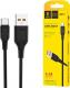 Kabel USB Denmen USB-A - USB-C 1 m Czarny (29349) 2