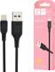 Kabel USB Denmen USB-A - Lightning 1 m Czarny (29350) 1