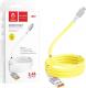 Kabel USB Denmen USB-A - USB-C 1 m Żółty (29365) 1