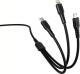 Kabel USB Denmen USB-A - USB-C + microUSB + Lightning 1 m Czarny (29360) 4