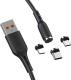 Kabel USB Denmen USB-A - USB-C + microUSB + Lightning 1 m Czarny (29367) 3