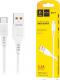 Kabel USB Denmen USB-A - USB-C 1 m Biały (29346) 1