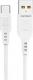 Kabel USB Denmen USB-A - USB-C 1 m Biały (29346) 1