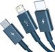 Kabel USB Baseus USB-A - miniUSB + microUSB + Lightning + USB-C 1.5 m Niebieski (CAMLTYS-03) 2