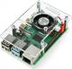 Gravlaser Obudowa do Raspberry Pi 4B/3B+/3B/2B otwarta z wentylatorem - przezroczysta 1