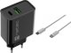 Ładowarka Natec Ribera 1x USB-A 1x USB-C 3 A (NUC-2062) + Kabel USB-C - Lightning 1 m Biały 1
