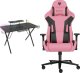 Biurko Genesis Holm 300 RGB Czarne 120 cmx60 cm + Fotel Nitro 720 czarno-różowy 1