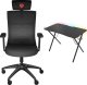 Fotel Genesis ASTAT 200 G2 Czarny (NFG-1943) + Biurko Holm 200 RGB Czarne 113cm x 60cm 1