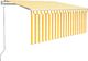 vidaXL Automatycznie zwijana markiza z zasłoną, 3x2,5 m, żółto-biała 2